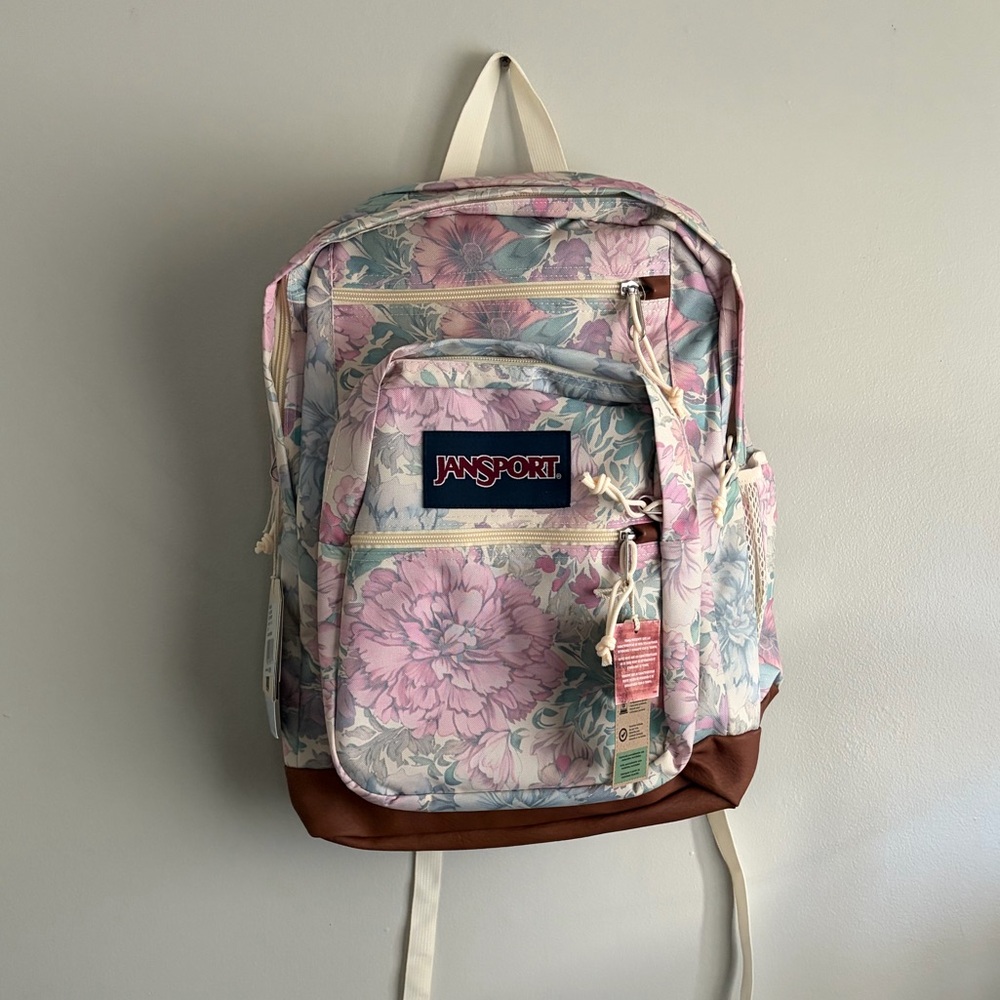 Jansport Floral Backpack - Pink and Blue